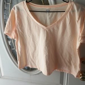 Orange v-neck t-shirt